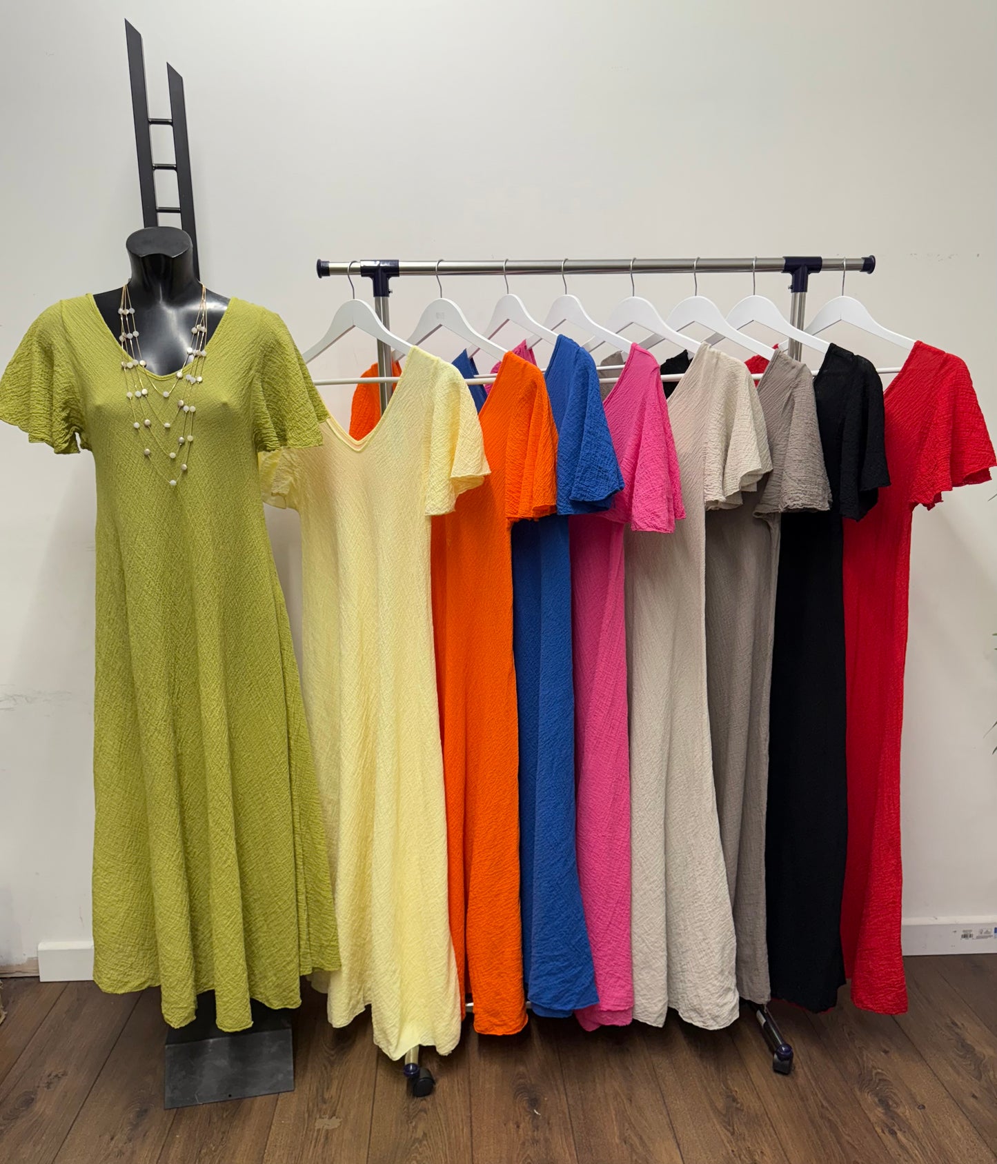 Flutter Sleeve Lightweight Crinkle Maxi