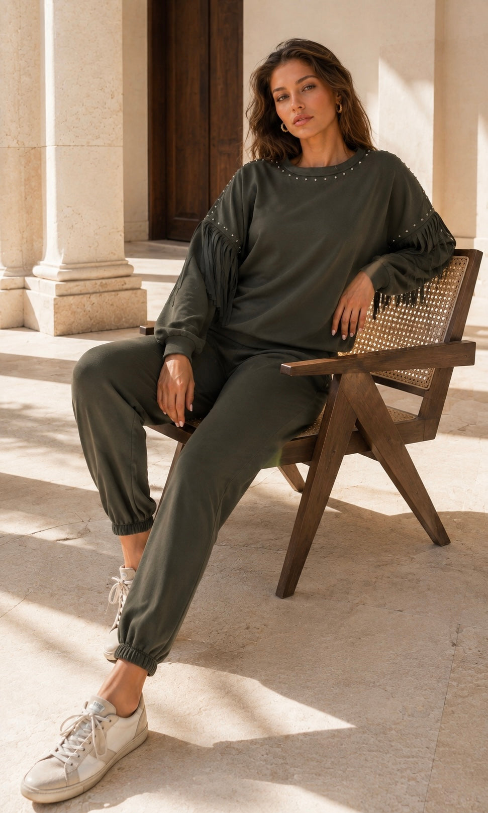 Bobbi Stud/fringe lounge set