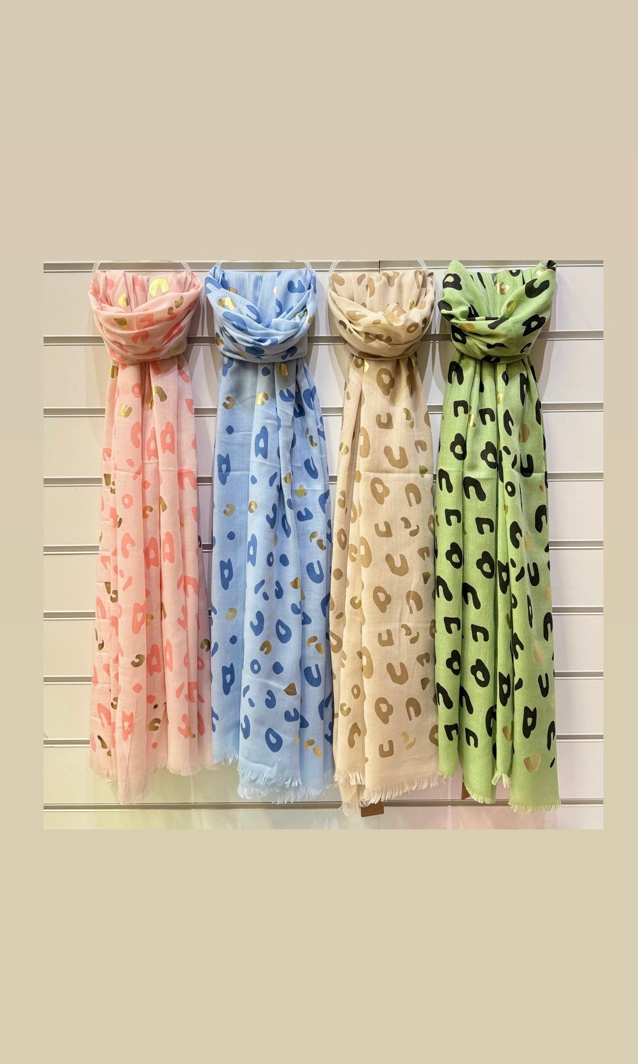 Brushed Gold Leopard Scarf