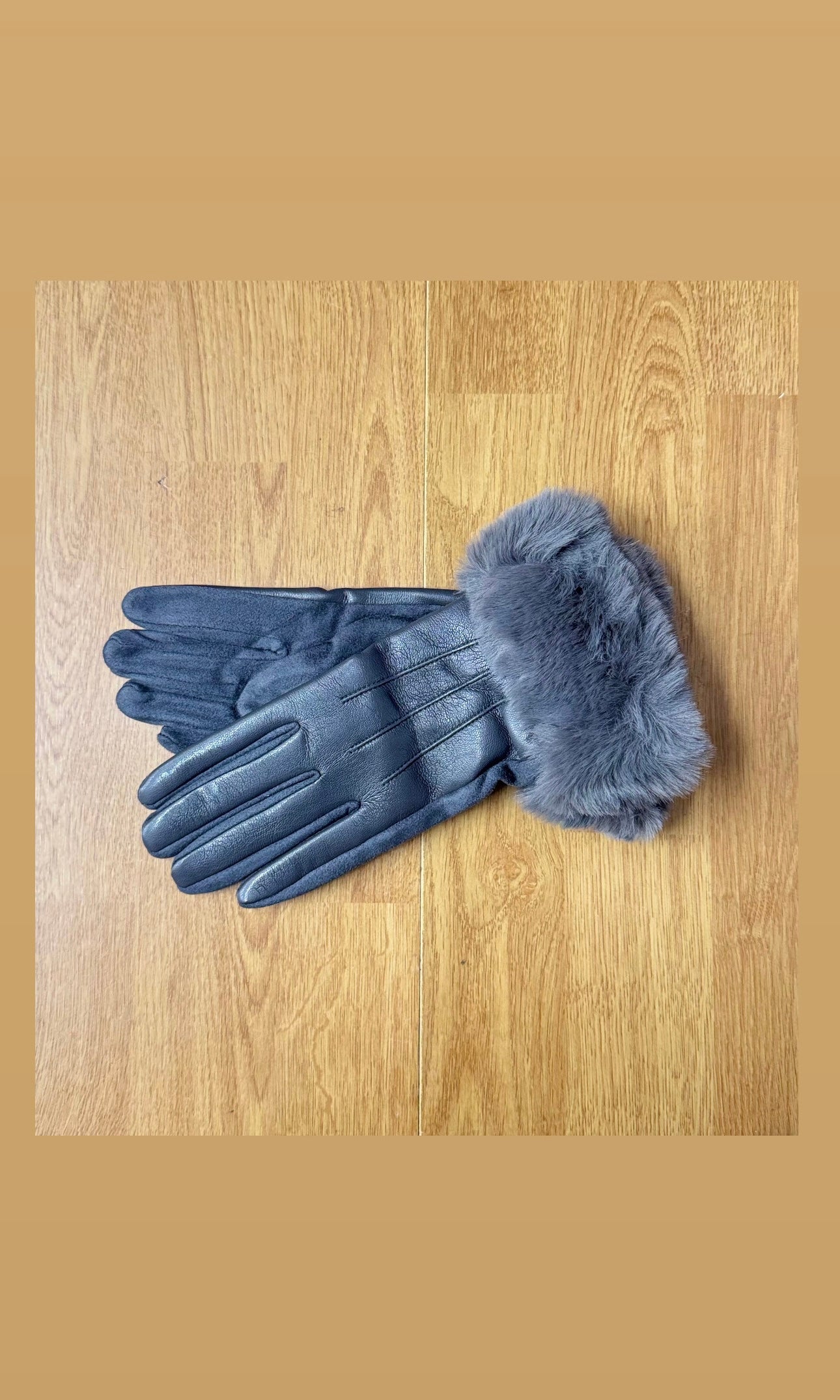 Fluffy Leather Glove