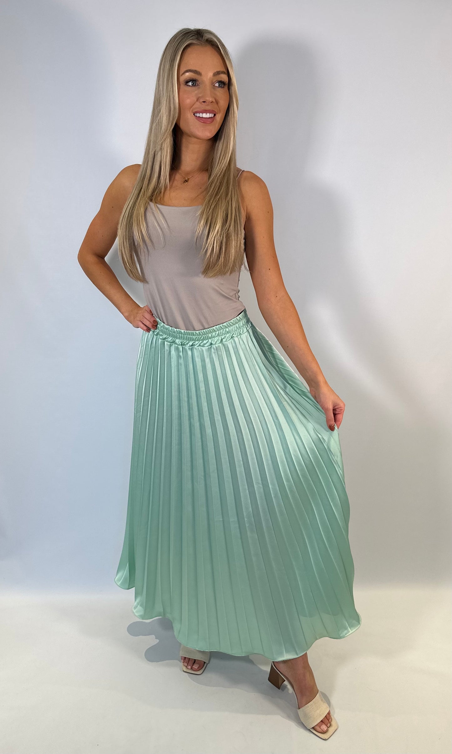 Satin Pleat Skirt