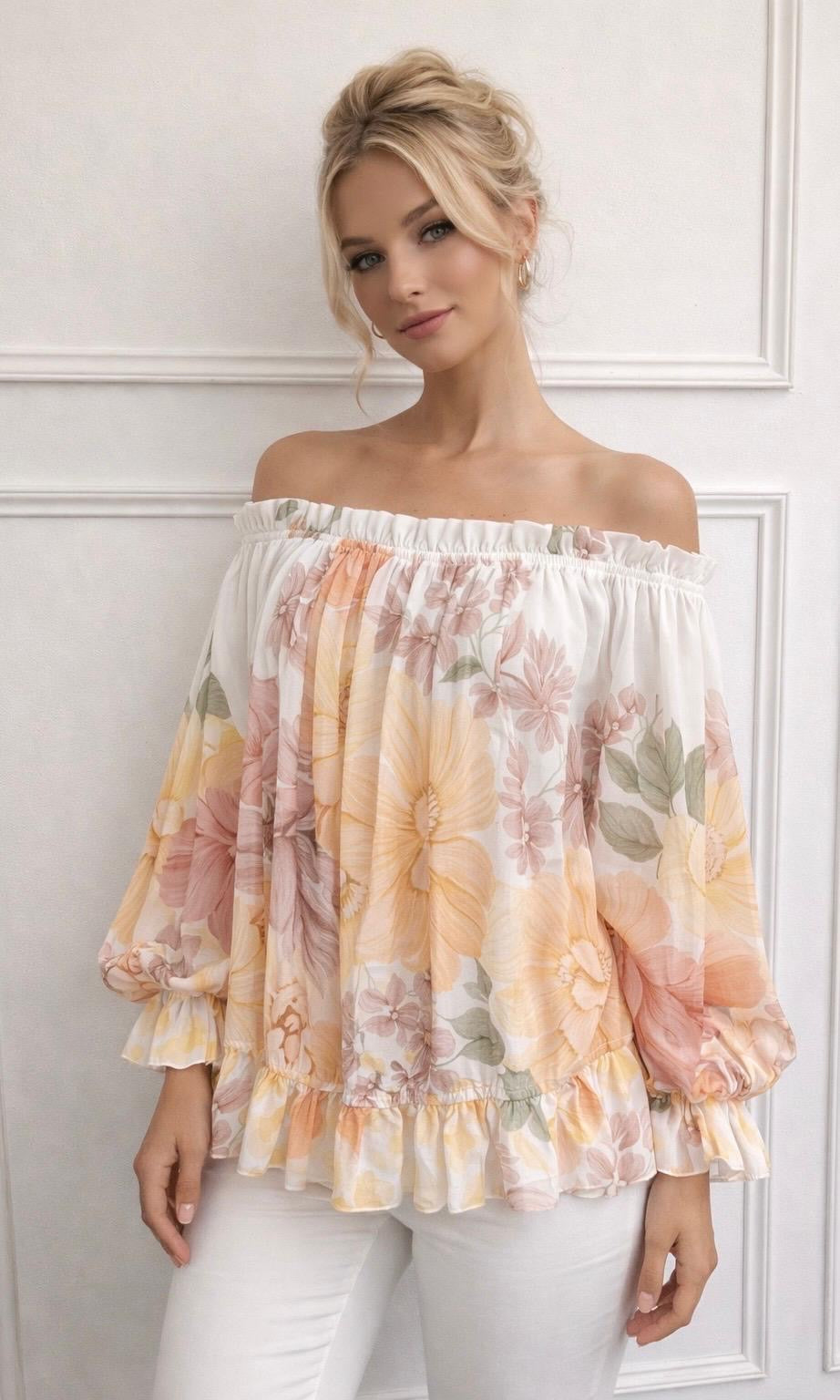 Primrose Floral Bardot Top