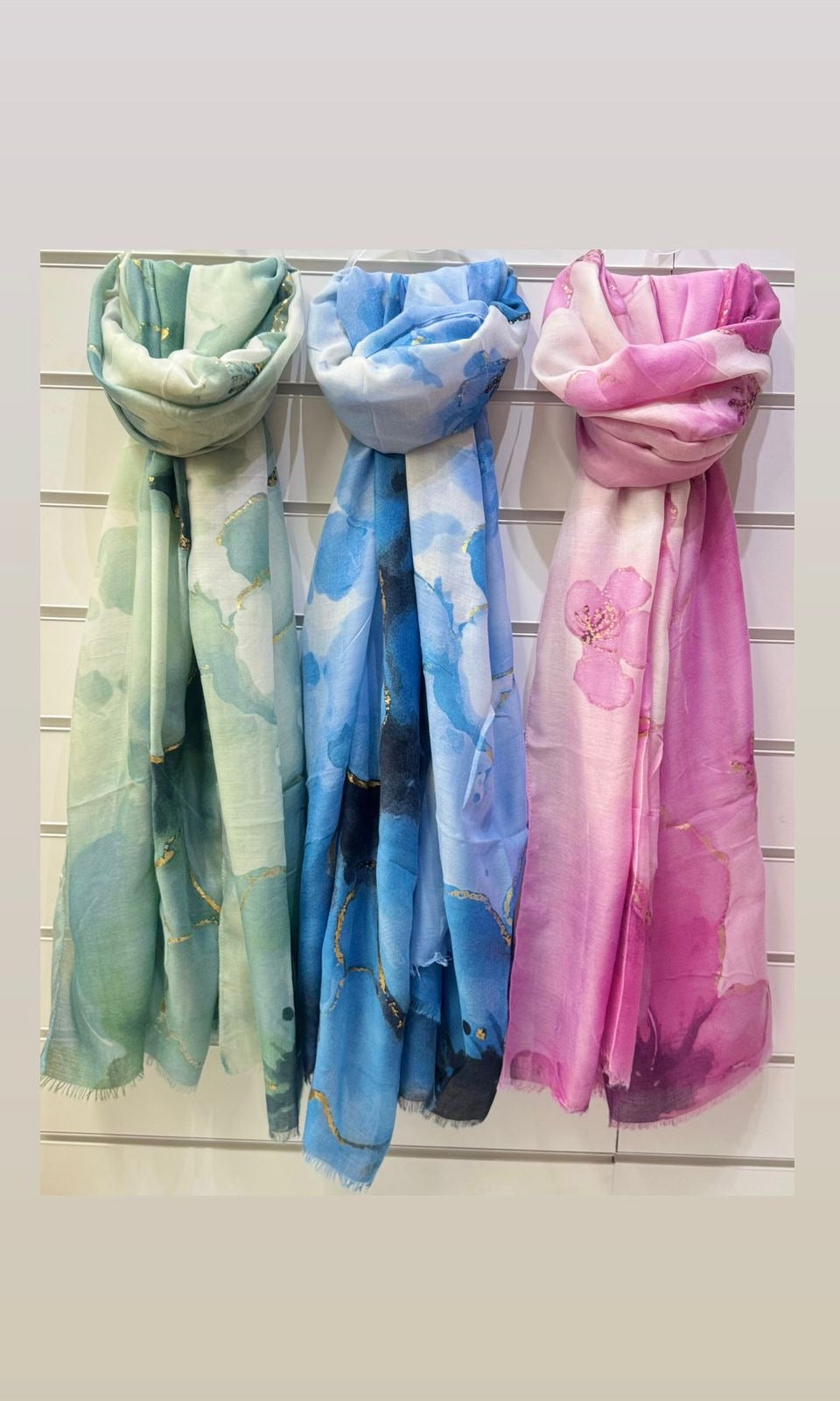 Gold edge watercolour scarf