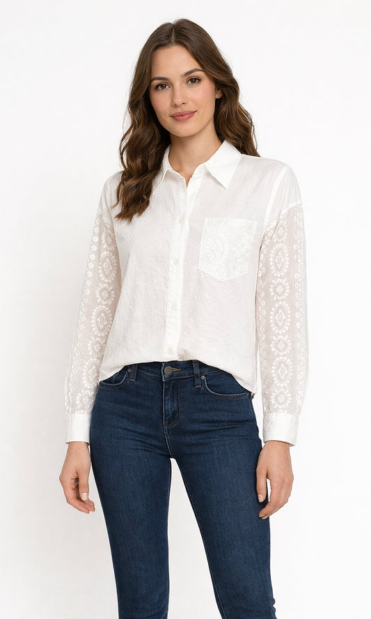 Marina Lace Sleeve Detail Shirt