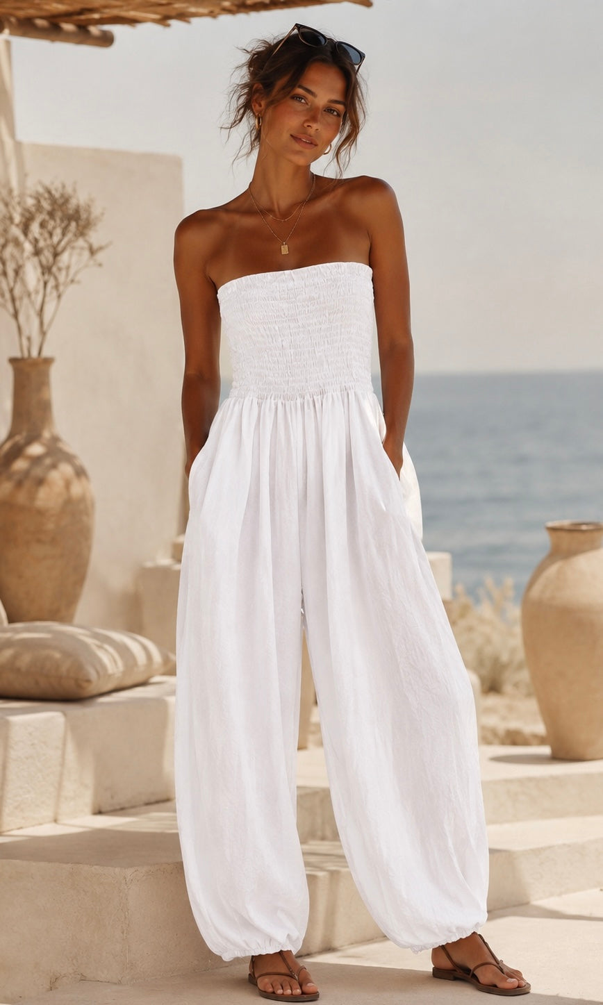 Wholesale Tara Elasticated Harem Jumpsuit for Boutique Retailers - Catwalk style wholesale