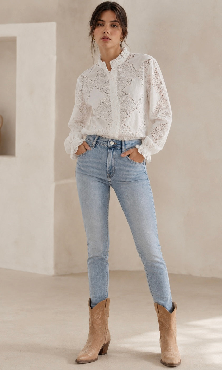 Wholesale High Waist Skinny Jeans (CR805) for Boutique Retailers - Catwalk style wholesale