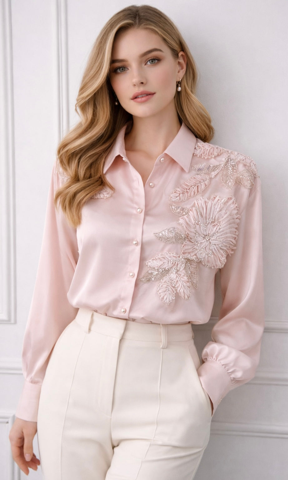 Francesca Flower Embellished Shirt