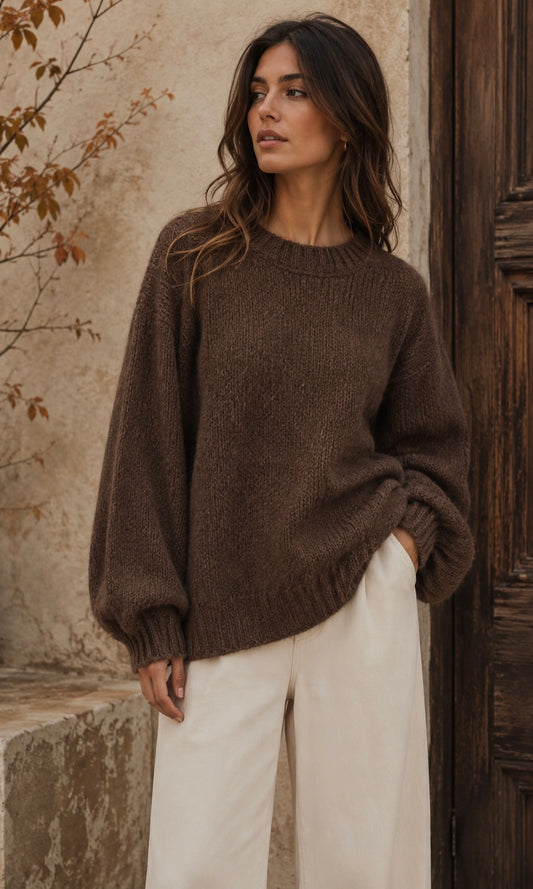 Thea Balloon Sleeve Cosy Knit Jumper