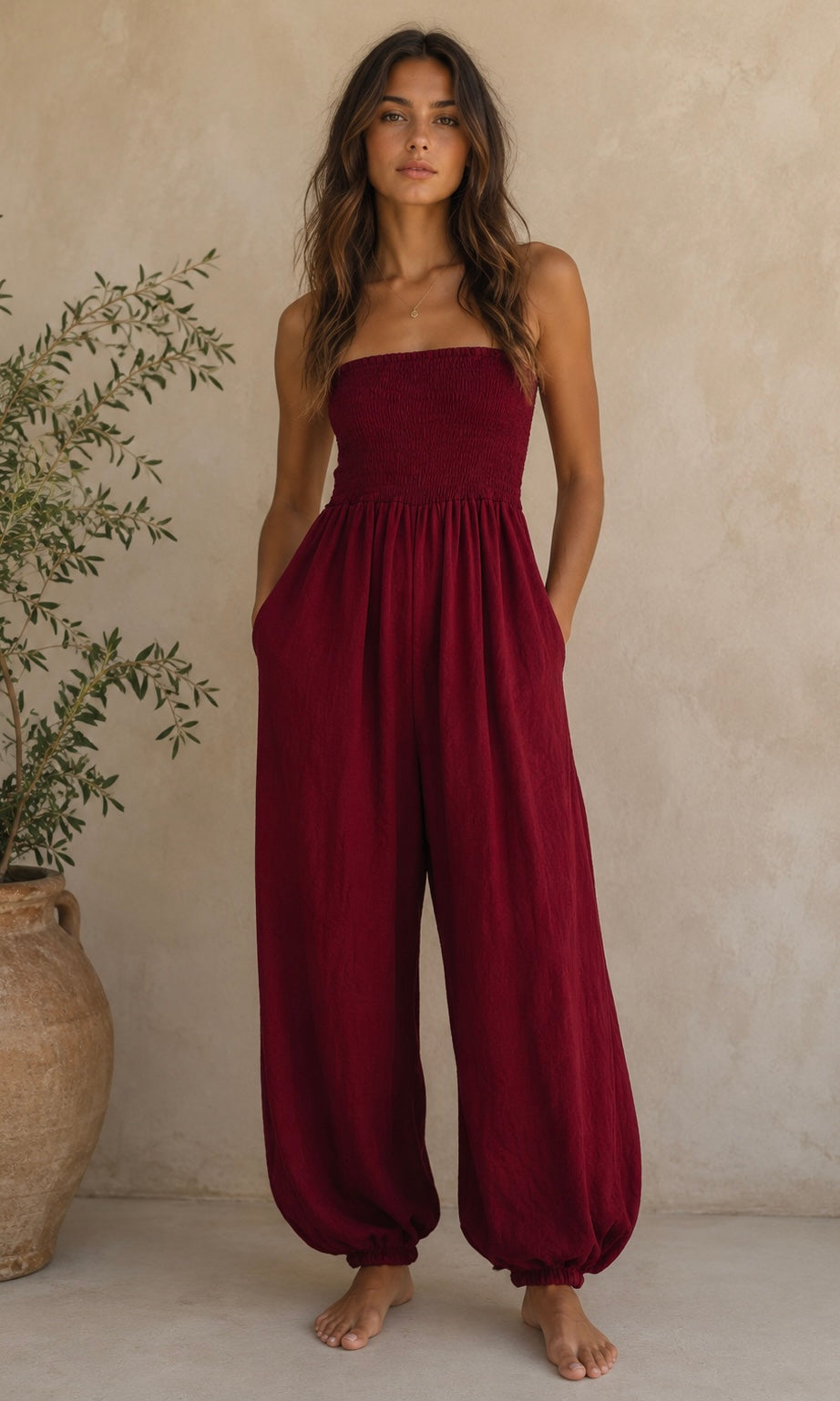 Wholesale Tara Elasticated Harem Jumpsuit for Boutique Retailers - Catwalk style wholesale