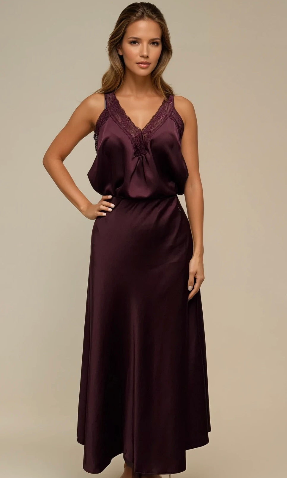 Lace Trim Satin Vest