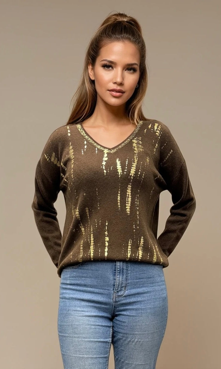 Anastasia Gold Splash Detail Jumper