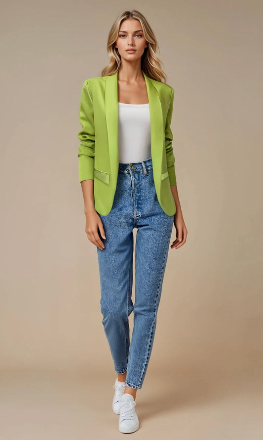 Ruched Sleeved Oversized Blazer