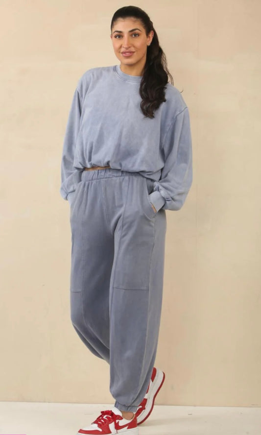 Acid Wash With Bubble Hem Lounge suit (10067)