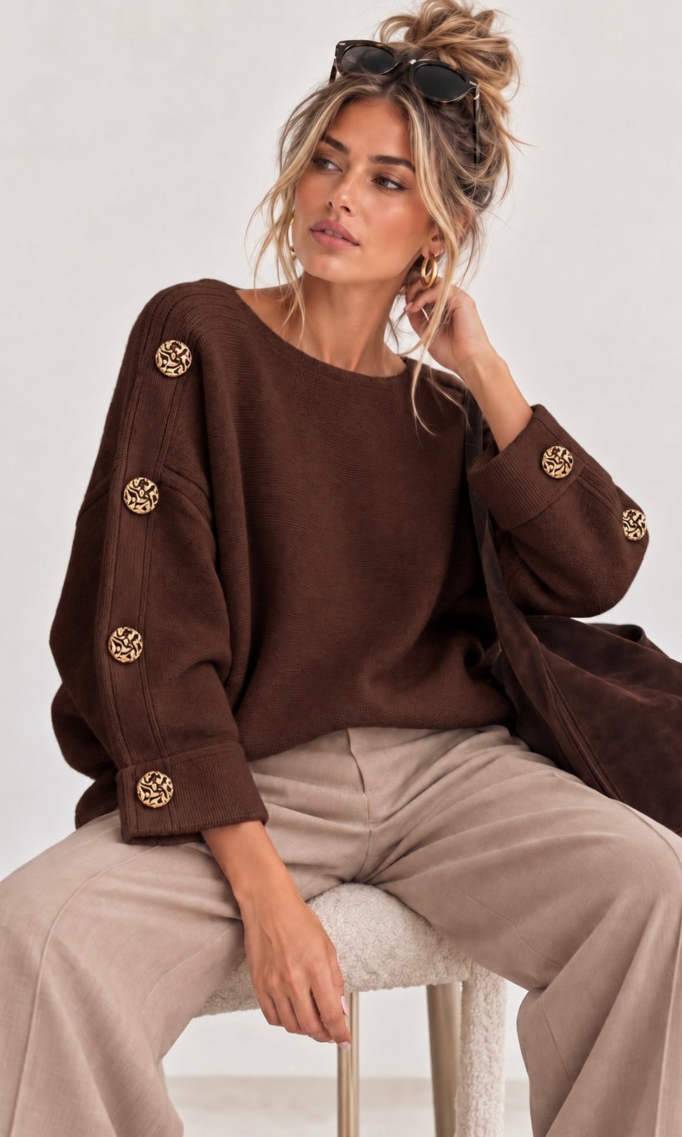 Sasha button jumper