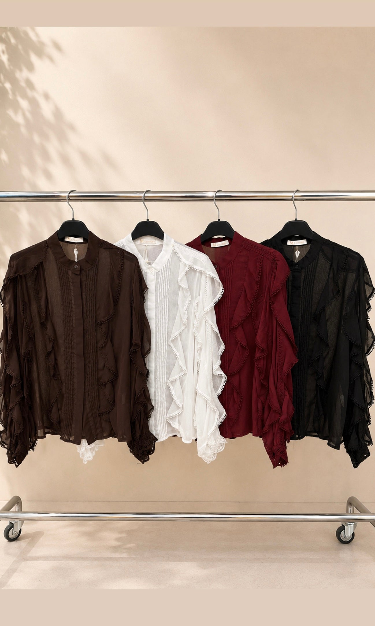 Avery chiffon frill blouse