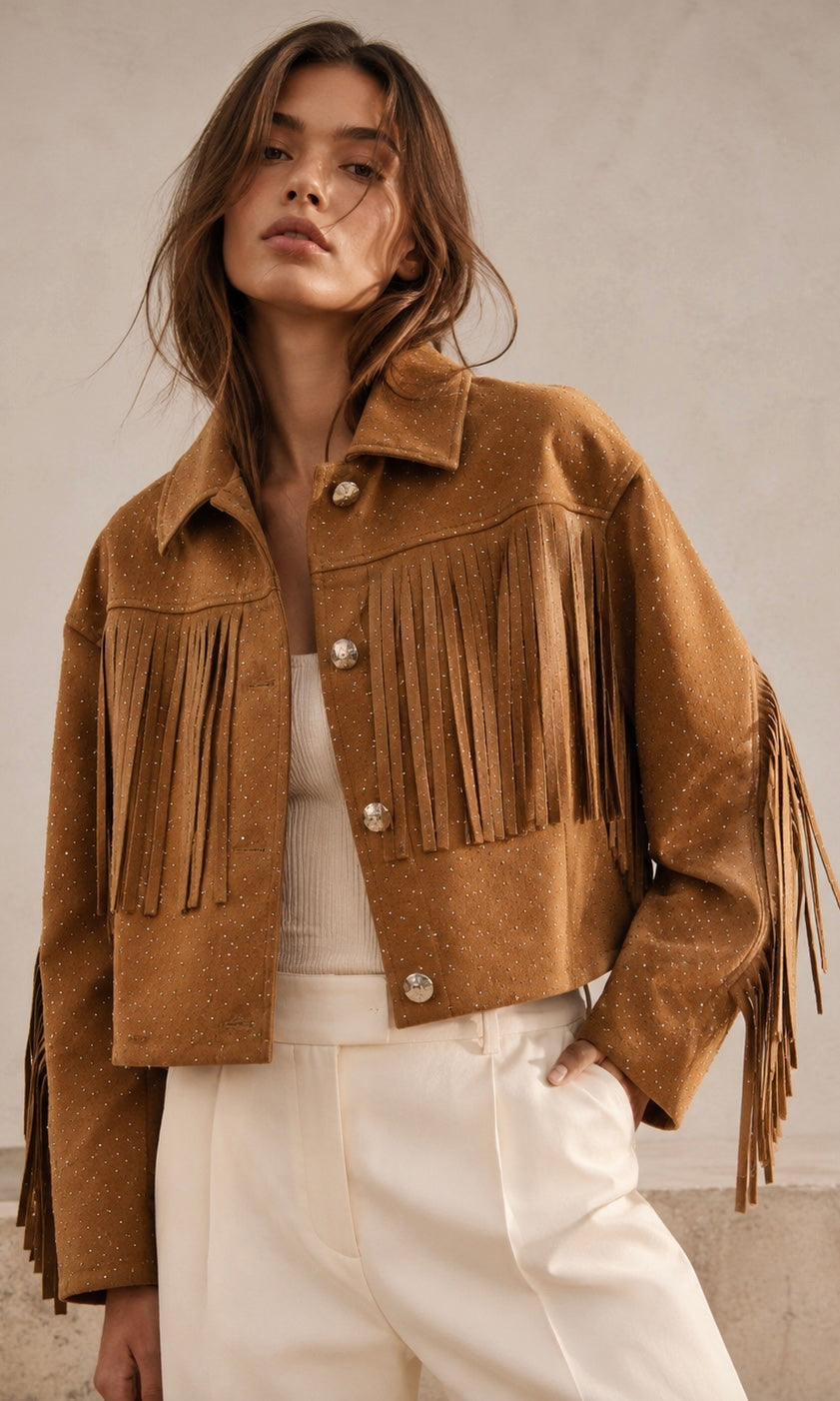 Jolene diamonte fringe Jacket