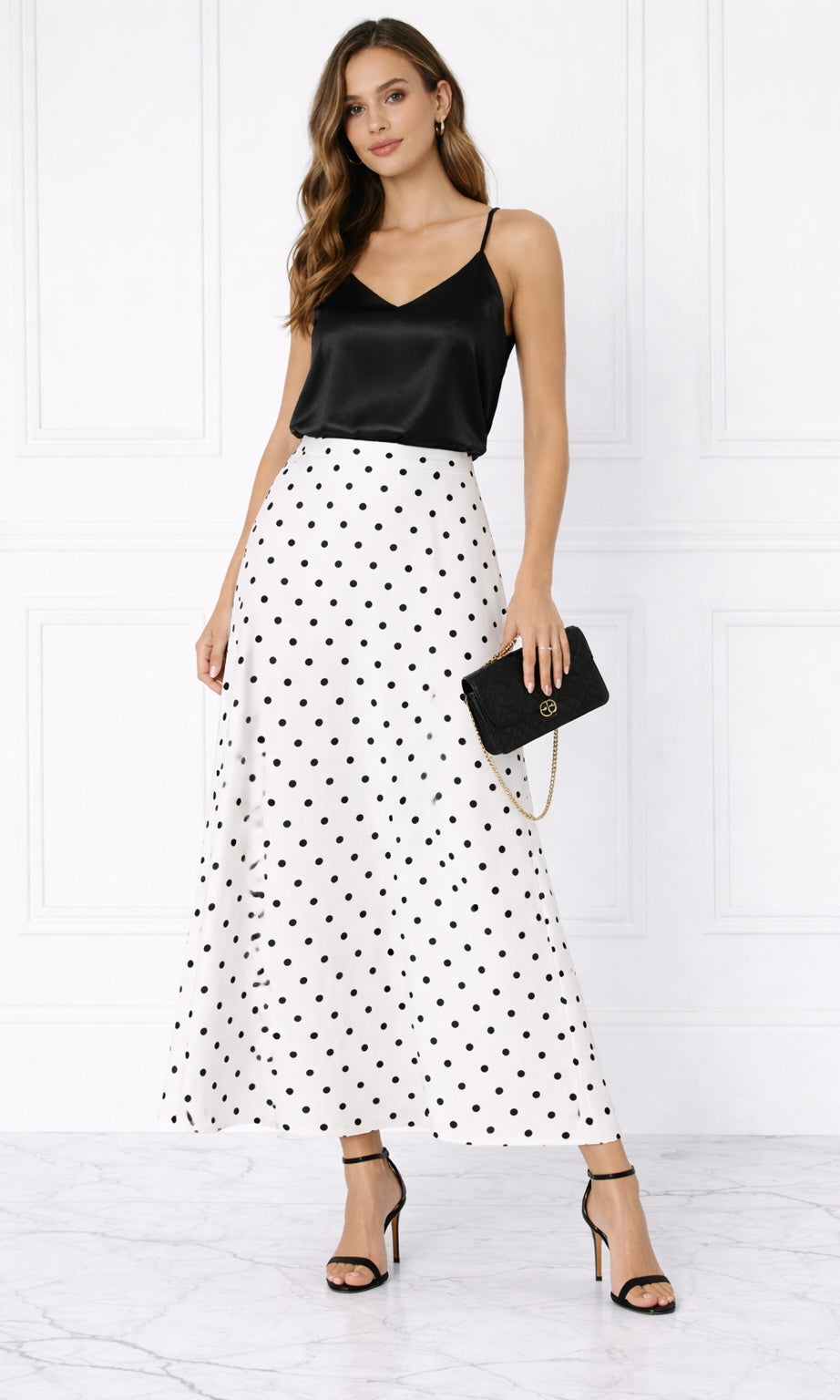 Wholesale Viviane Polka dot satin skirt for Boutique Retailers - Catwalk style wholesale