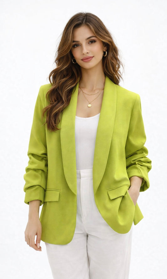 Ruched Sleeved Oversized Blazer