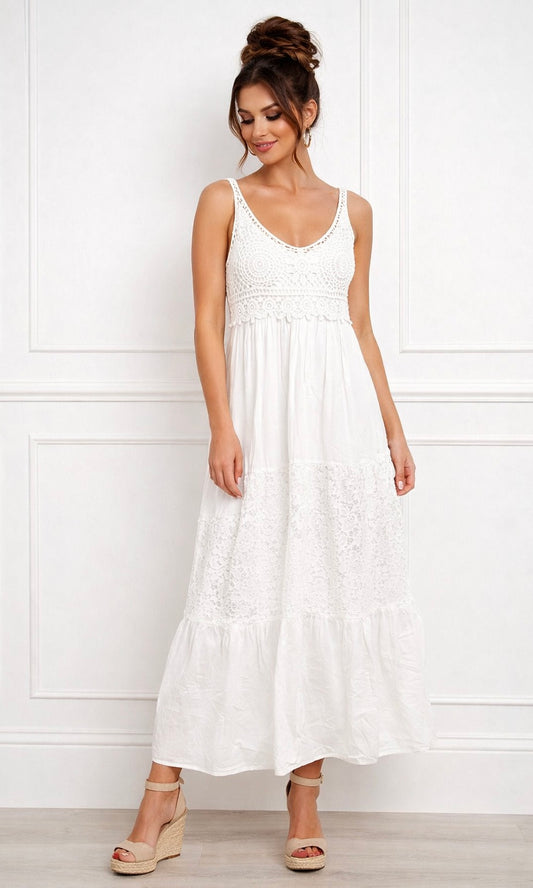 Lucia tiered lace panel Dress