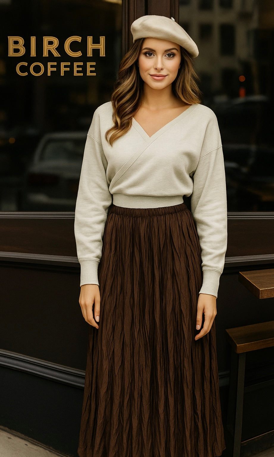 Dana crinkle satin Skirt