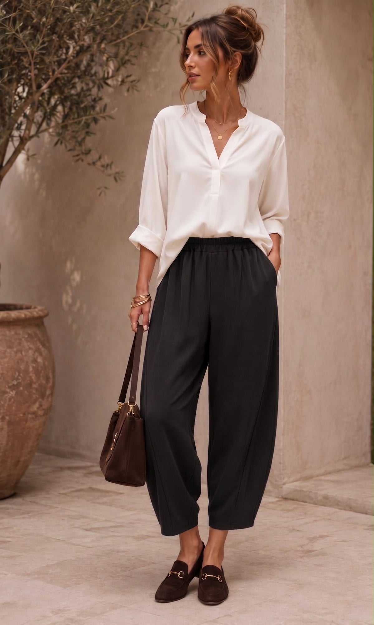 Wholesale ​Thea Autumn Barrel Trouser - Catwalk style