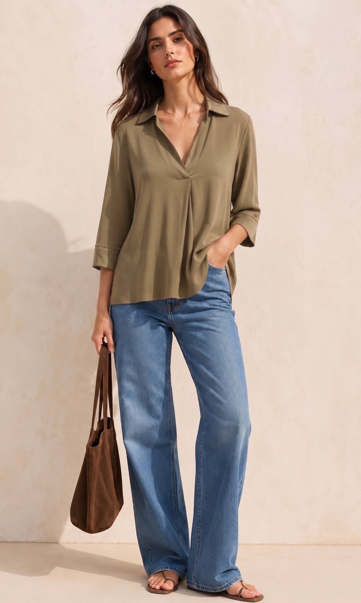 Wholesale ​Ella V neck top - Catwalk style