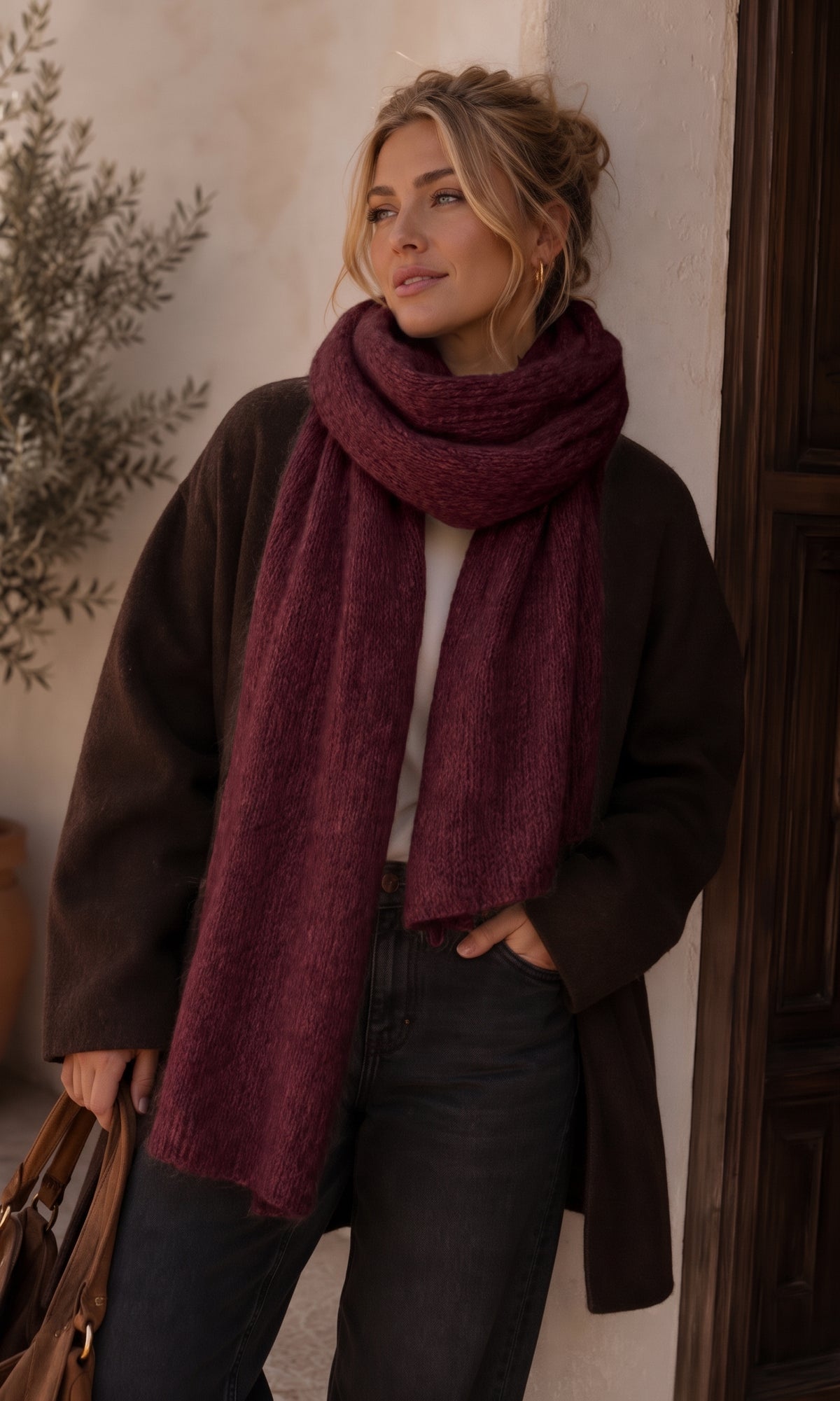 Soft cosy knit scarf