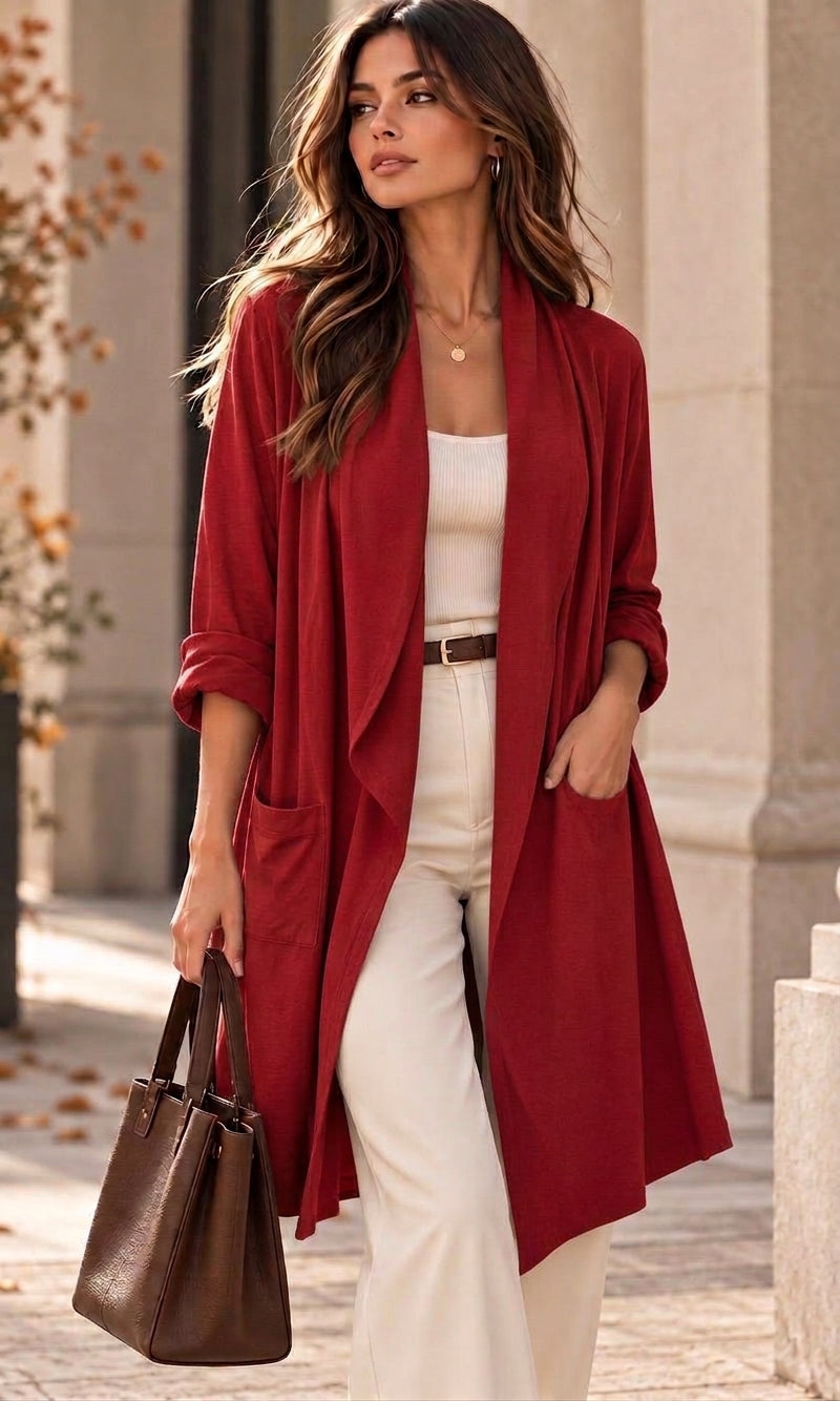 Ariana waterfall jacket (light scuba material)