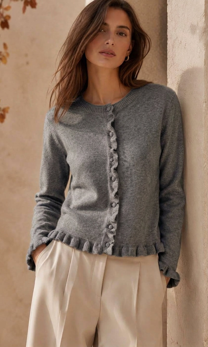 Wholesale ​Josie ruffle edge cardi - Catwalk style