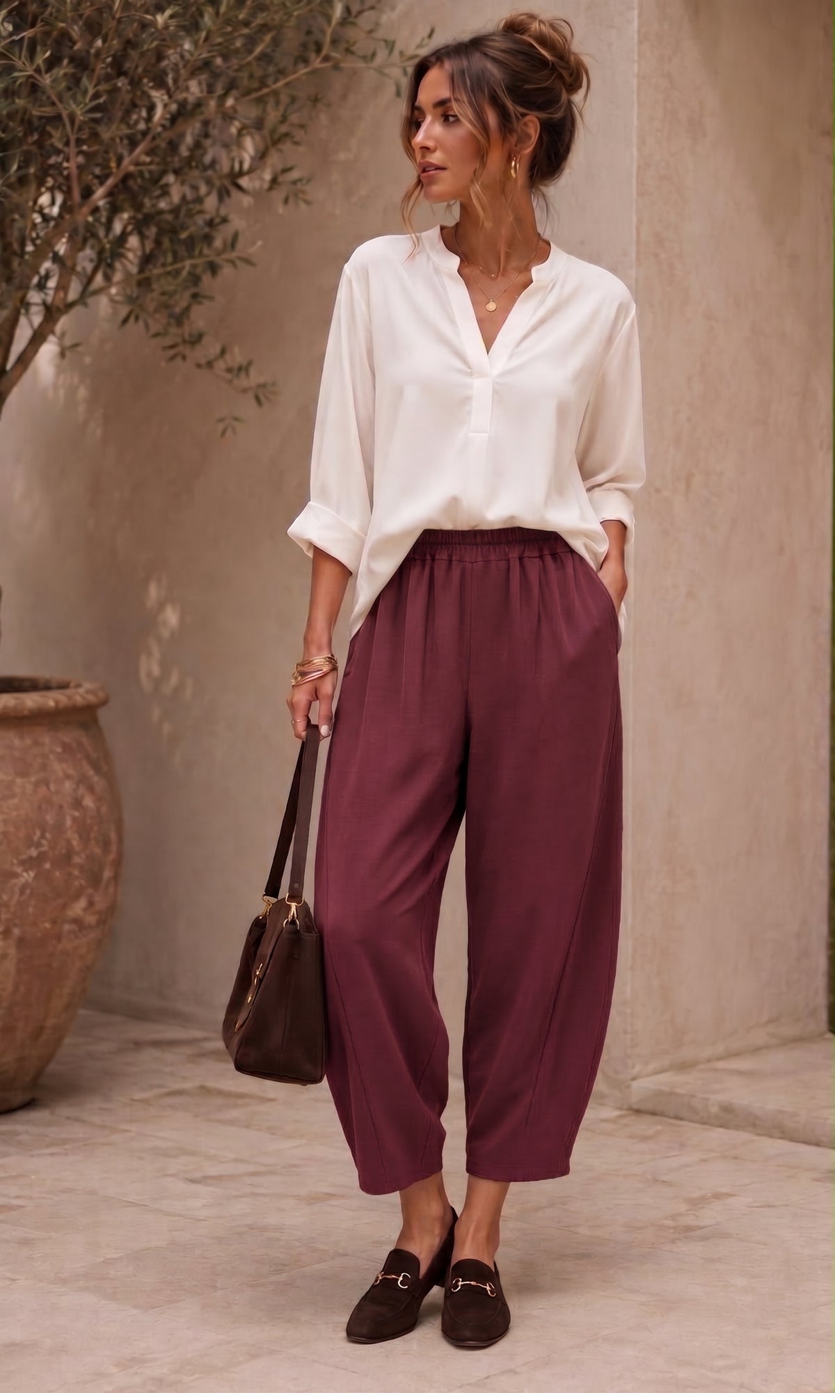 Wholesale ​Thea Autumn Barrel Trouser - Catwalk style