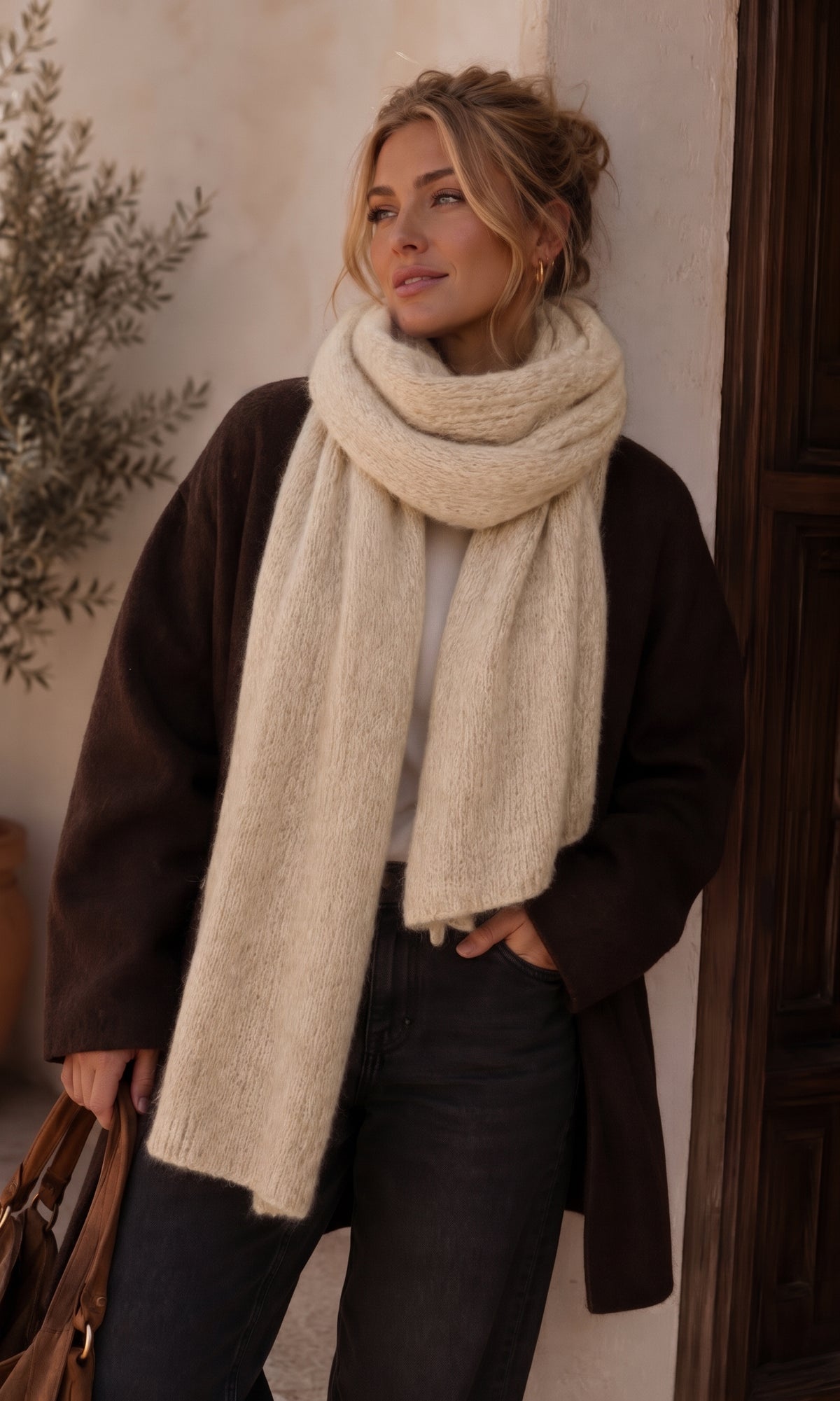 Soft cosy knit scarf