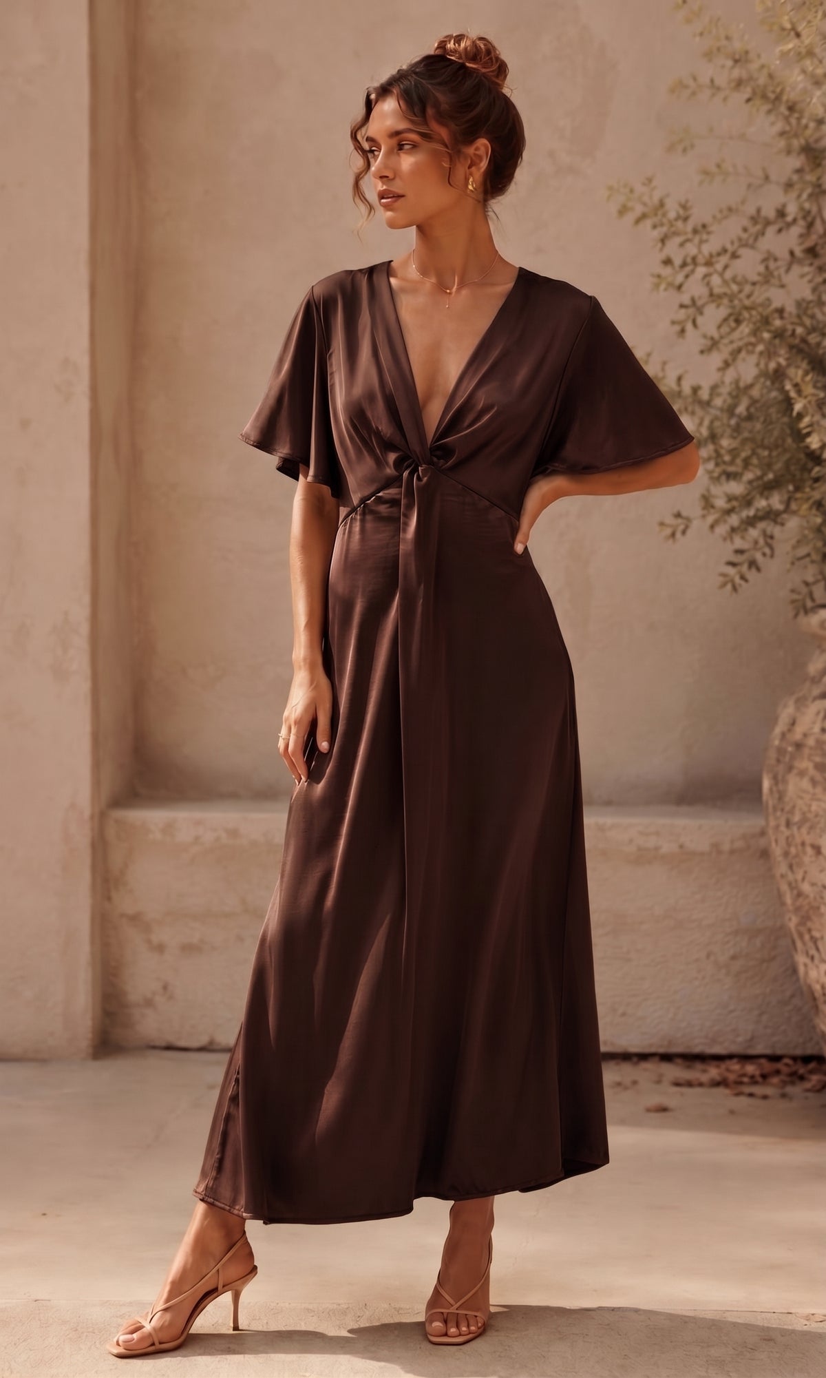 Wholesale ​Grace Satin Knot Dress - Catwalk style