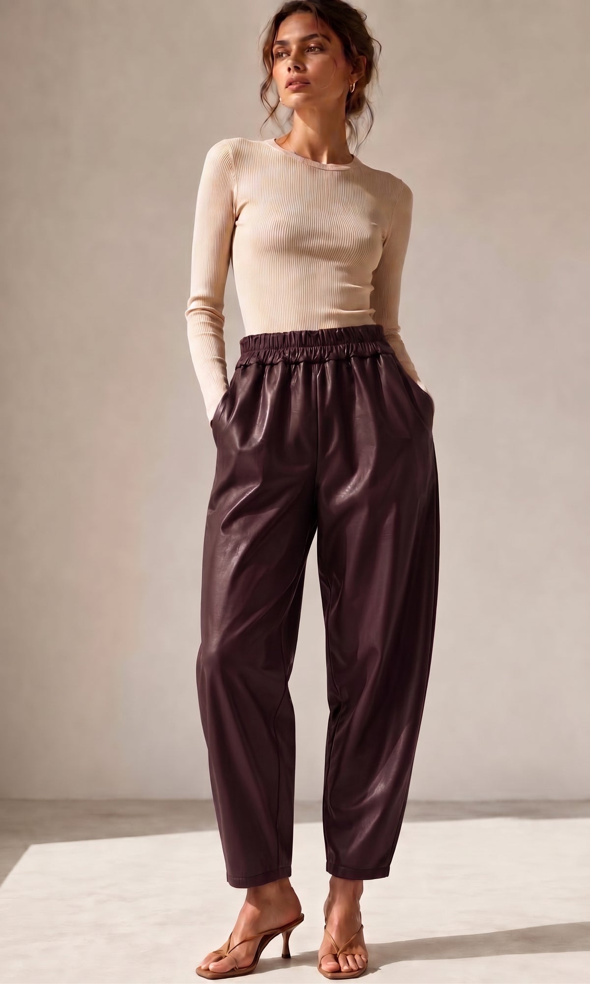Wholesale ​Georgina Leather Look Trouser - Catwalk style