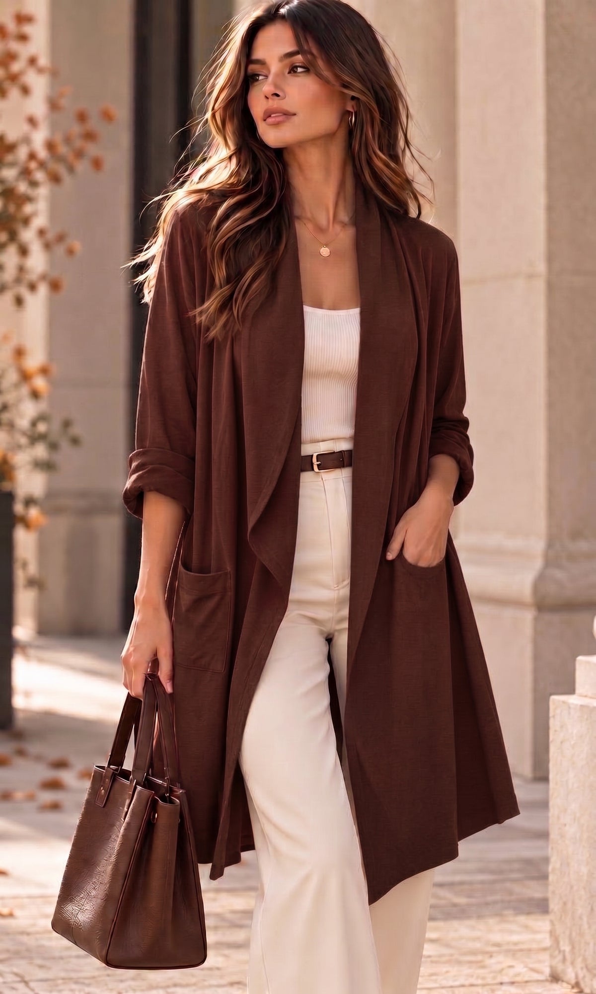 Ariana waterfall jacket (light scuba material)