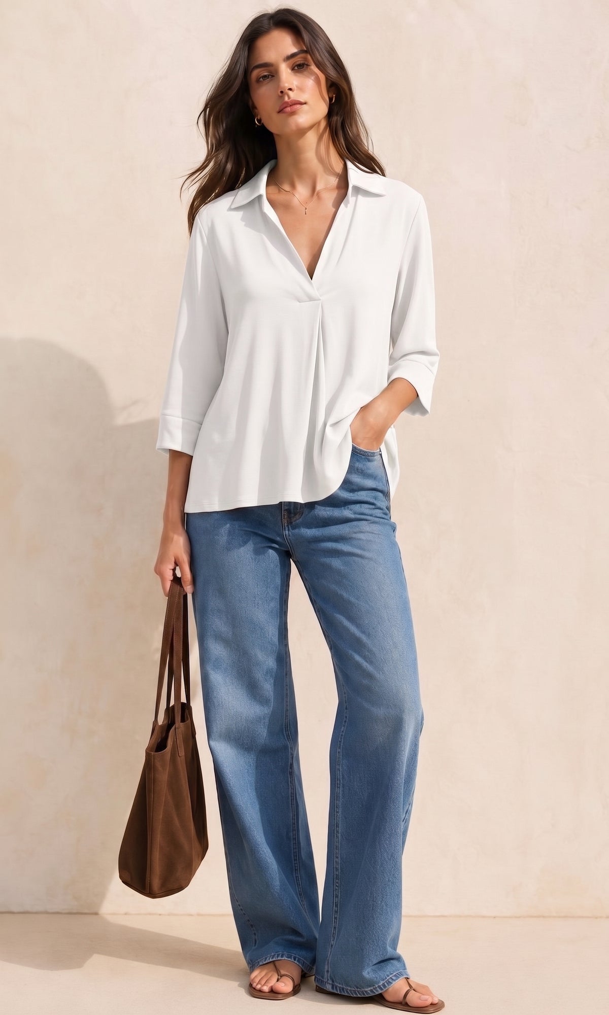 Wholesale ​Ella V neck top - Catwalk style