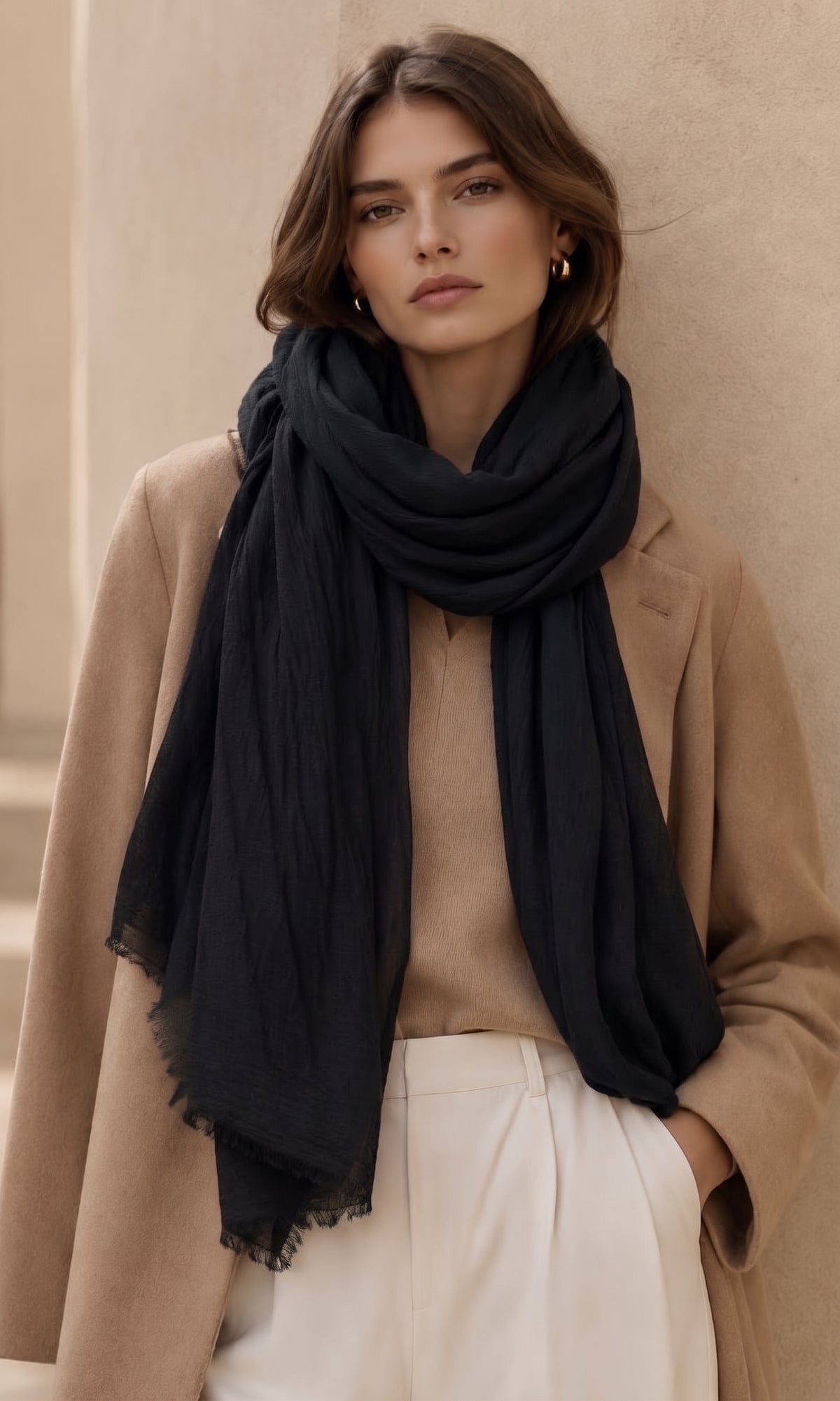 Boho Raw Edge Scarf