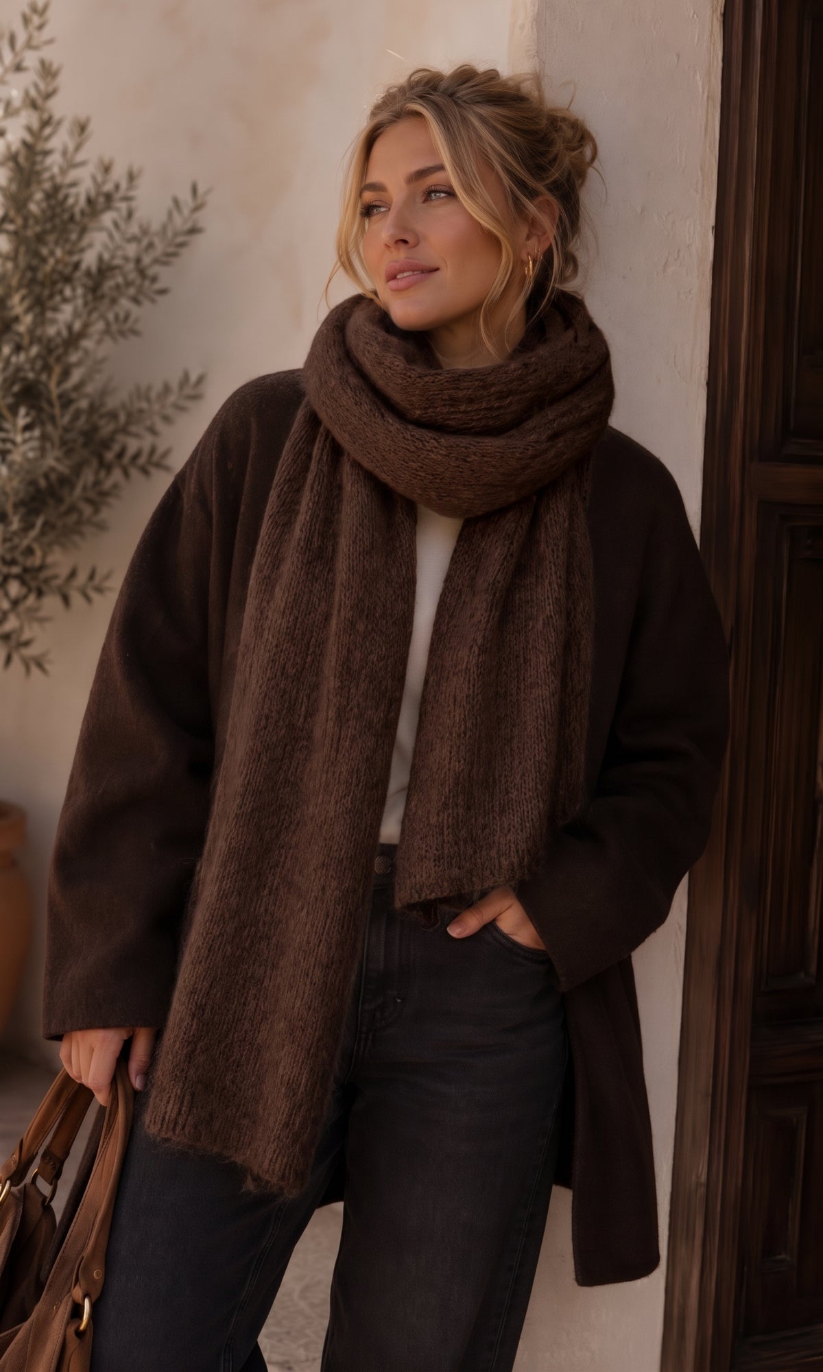 Soft cosy knit scarf