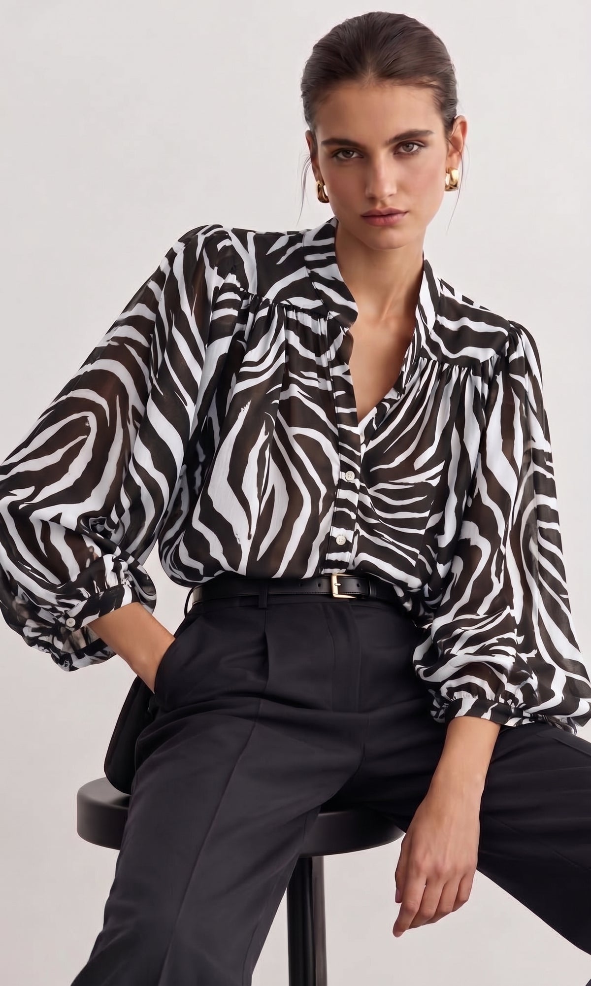 Zara zebra blouse