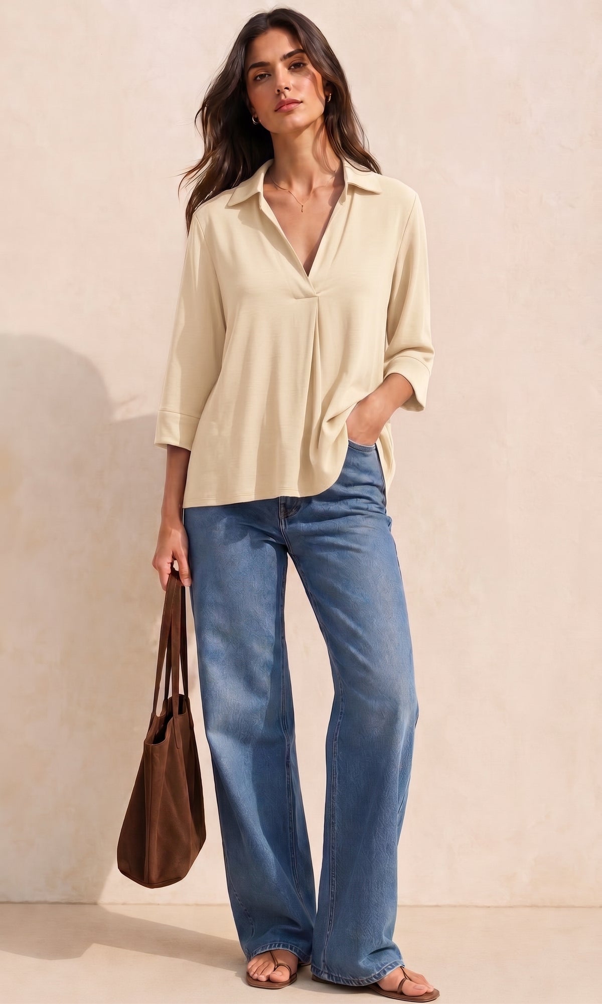 Wholesale ​Ella V neck top - Catwalk style