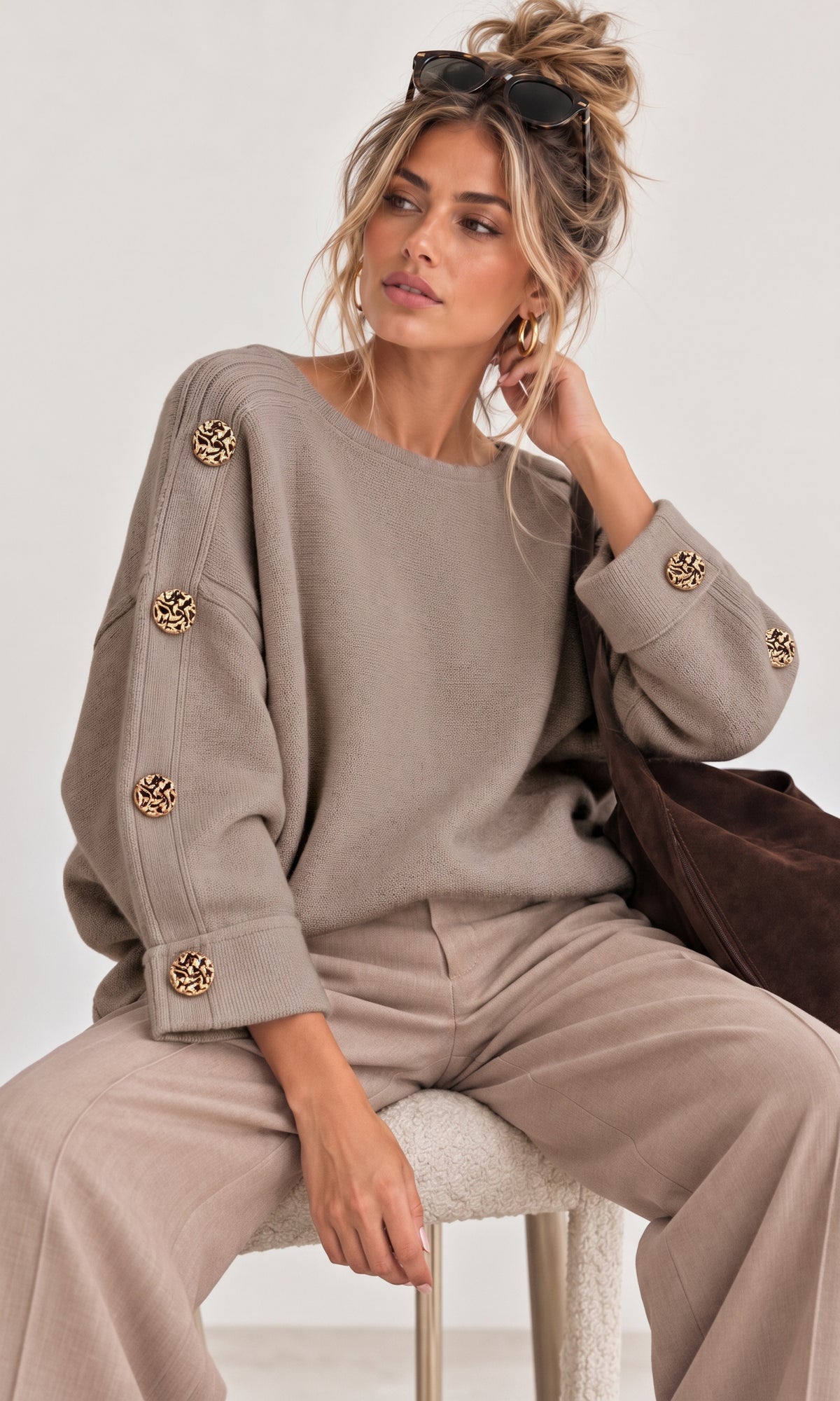 Sasha button jumper
