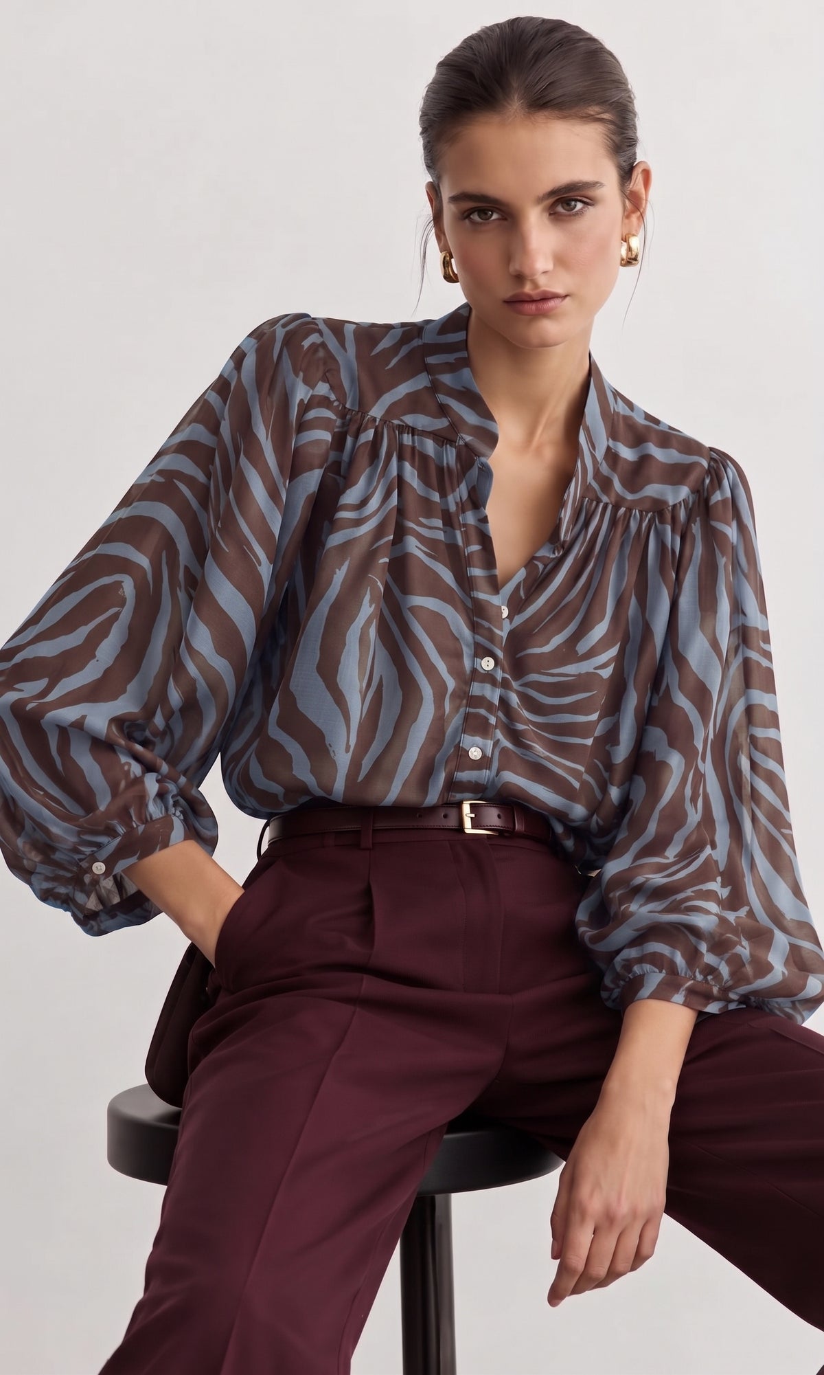 Zara zebra blouse