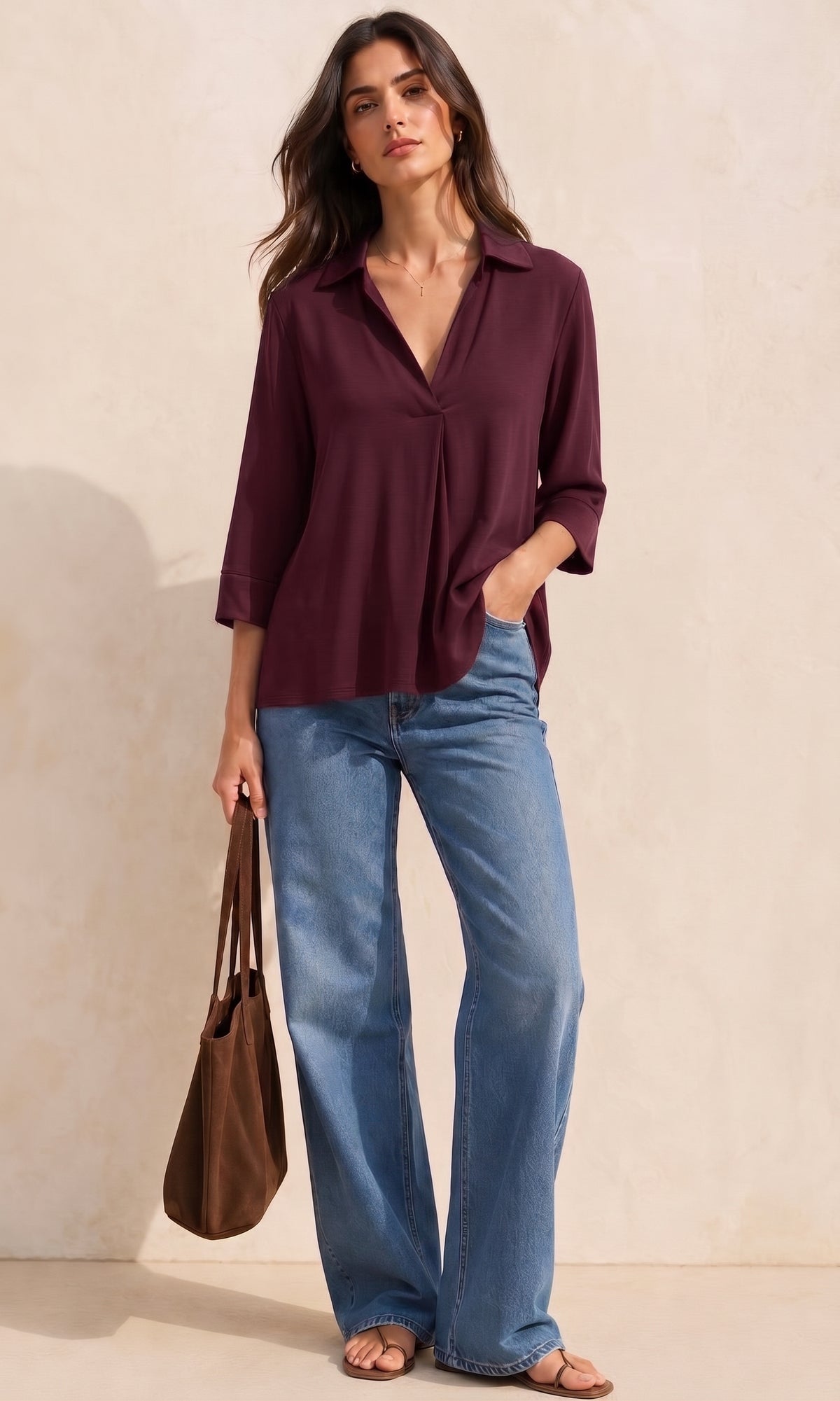 Wholesale ​Ella V neck top - Catwalk style