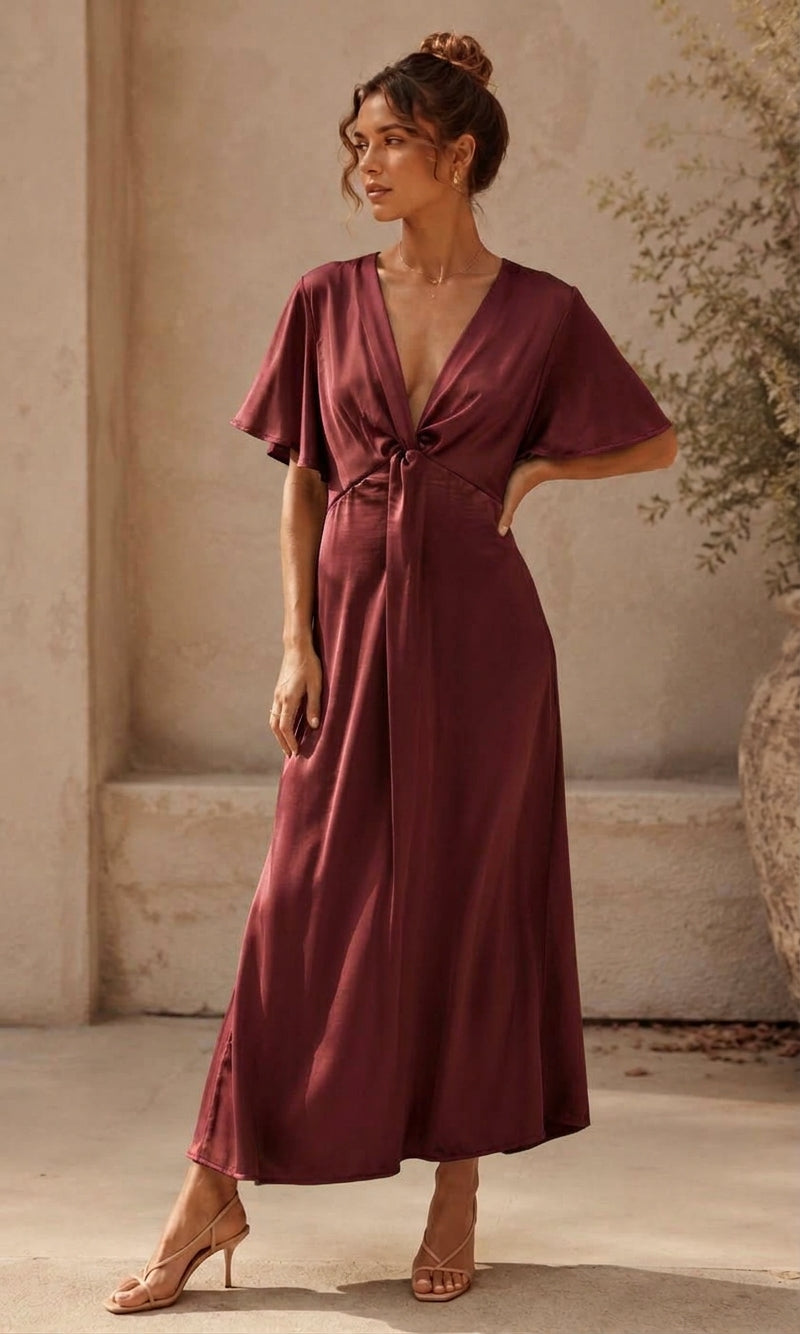 Wholesale ​Grace Satin Knot Dress - Catwalk style