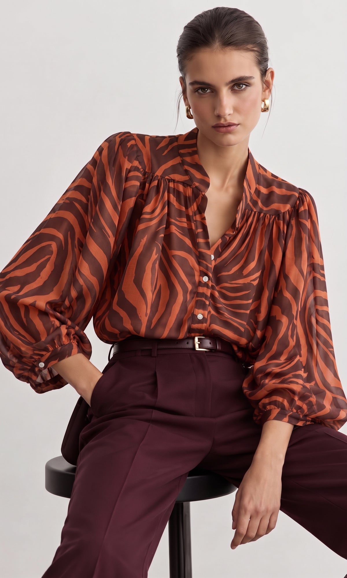 Zara zebra blouse