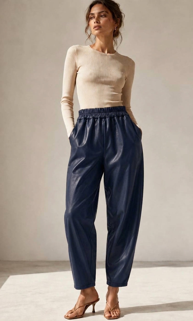 Wholesale ​Georgina Leather Look Trouser - Catwalk style