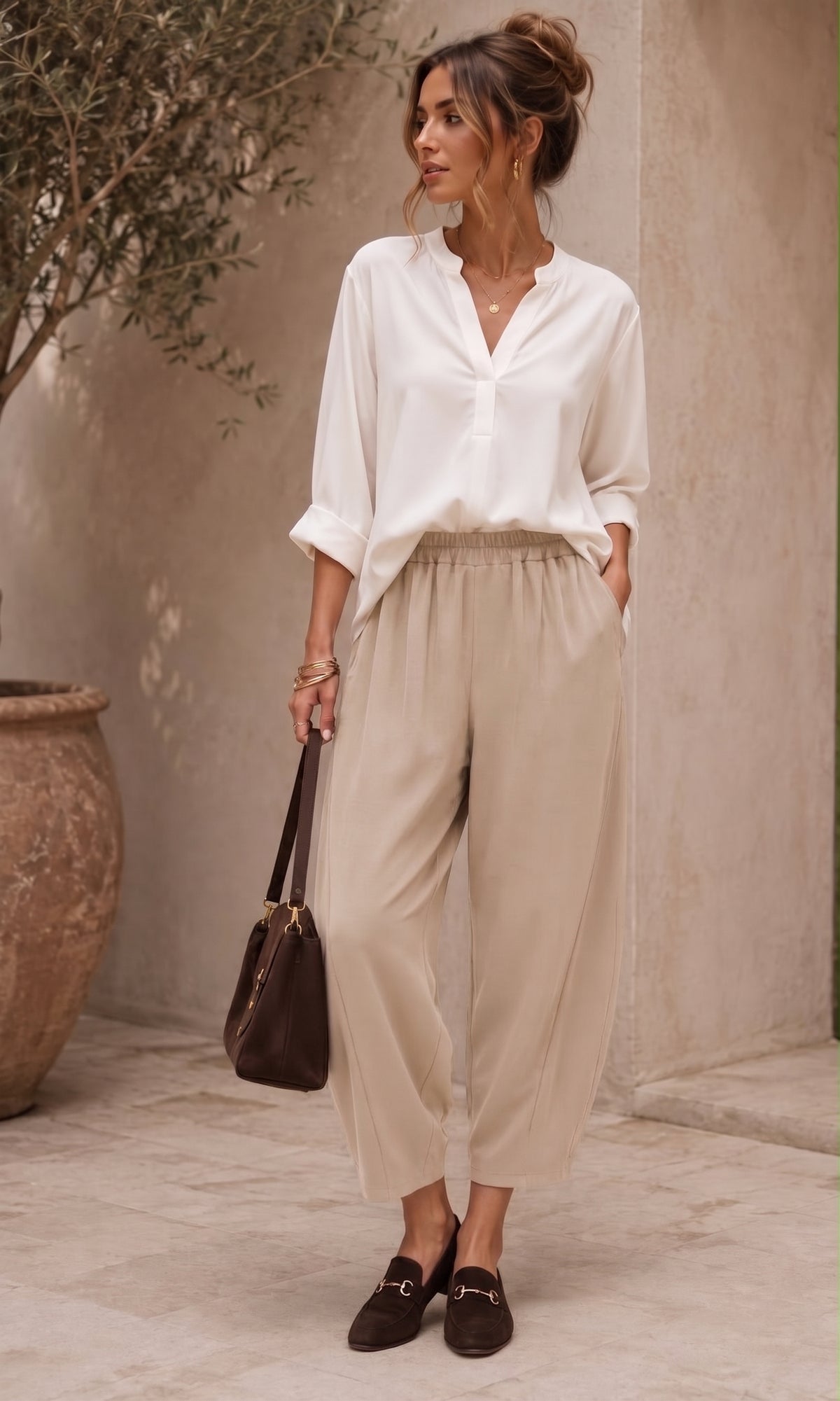 Wholesale ​Thea Autumn Barrel Trouser - Catwalk style