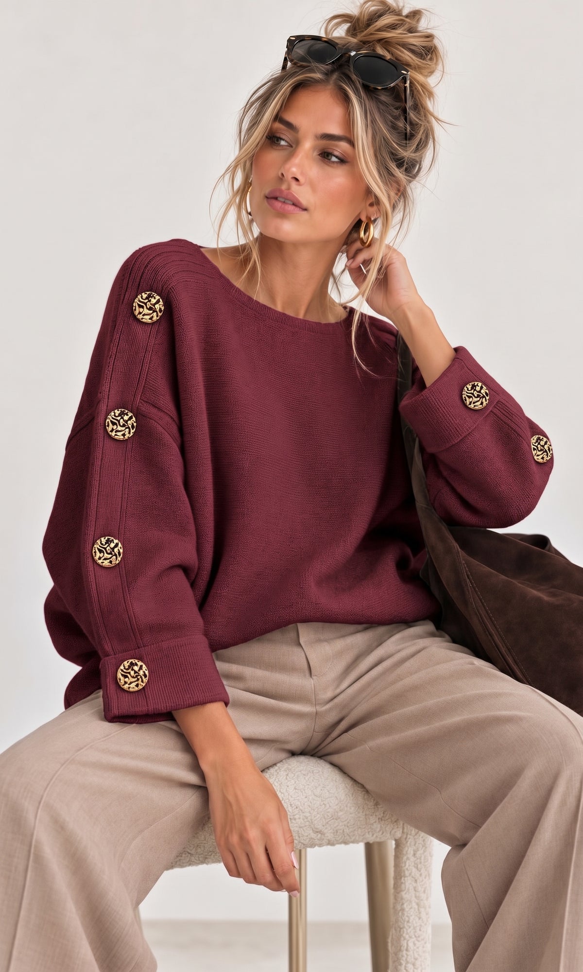 Sasha button jumper
