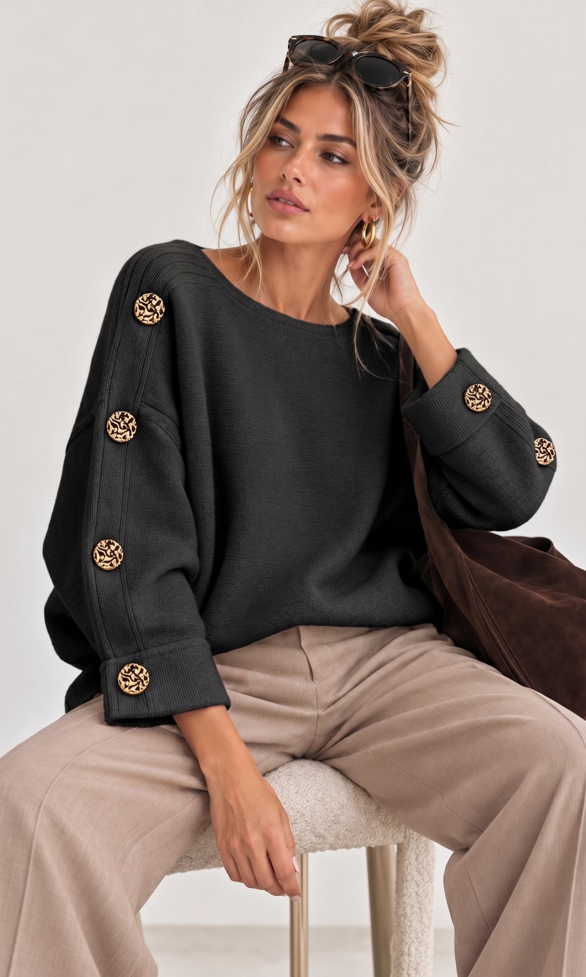 Sasha button jumper