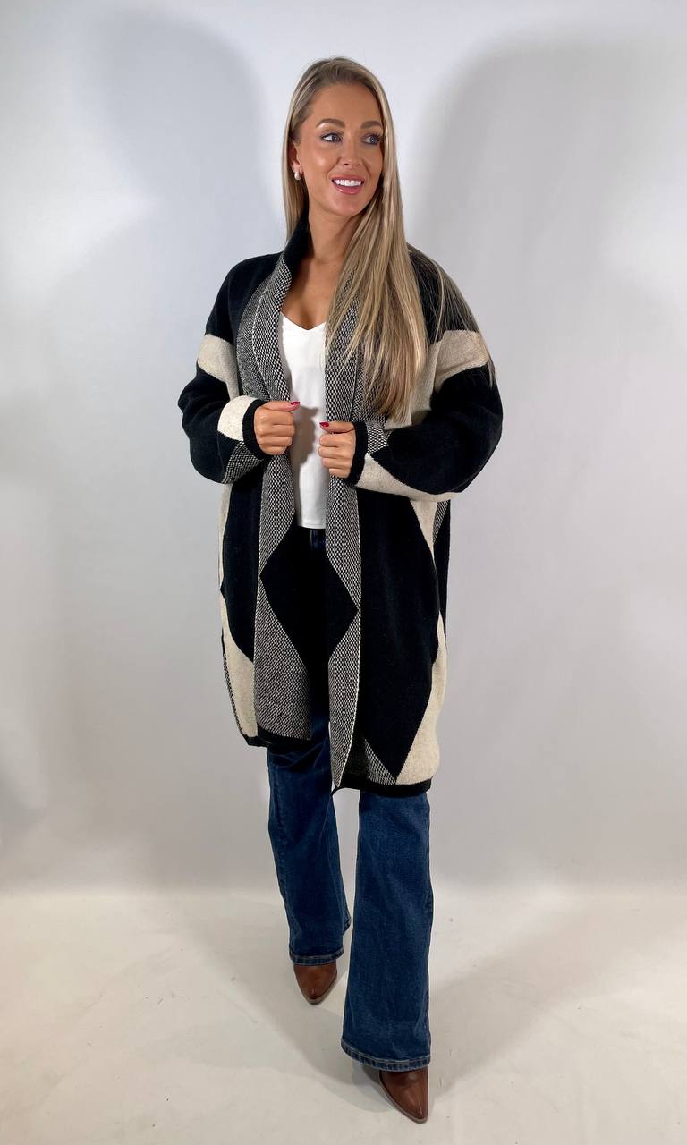 Abstract Soft Knitted Cardigan