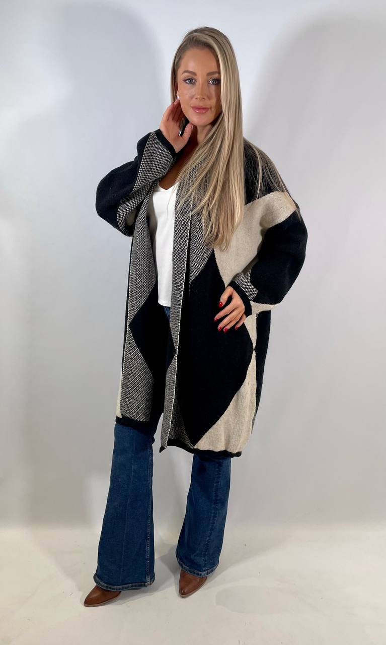 Abstract Soft Knitted Cardigan